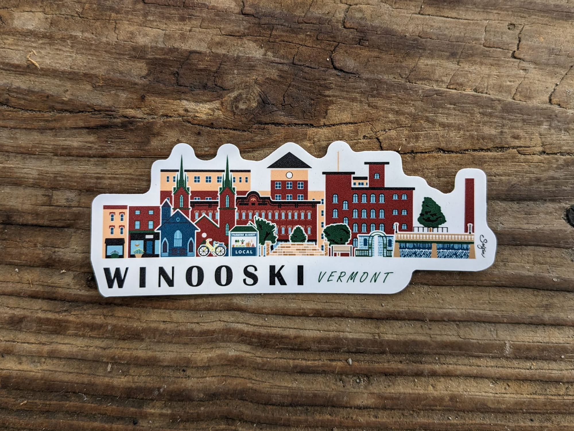 Winooski Vermont Cityscape | Sticker